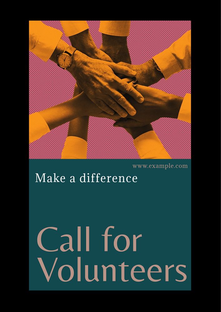 Call for volunteers  poster template, editable text and design