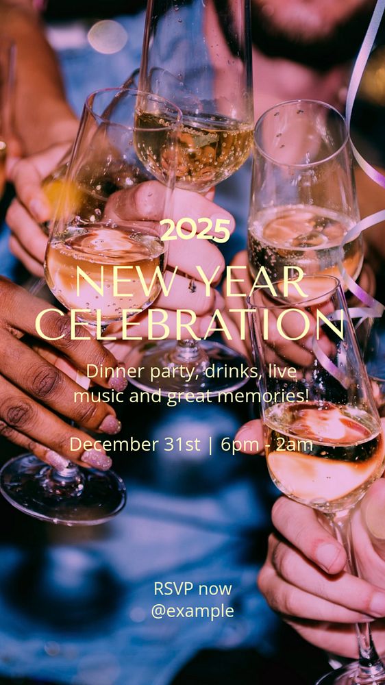2023 new year Instagram story template, editable text