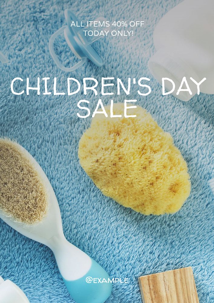 Children's day sale poster template, editable text and design