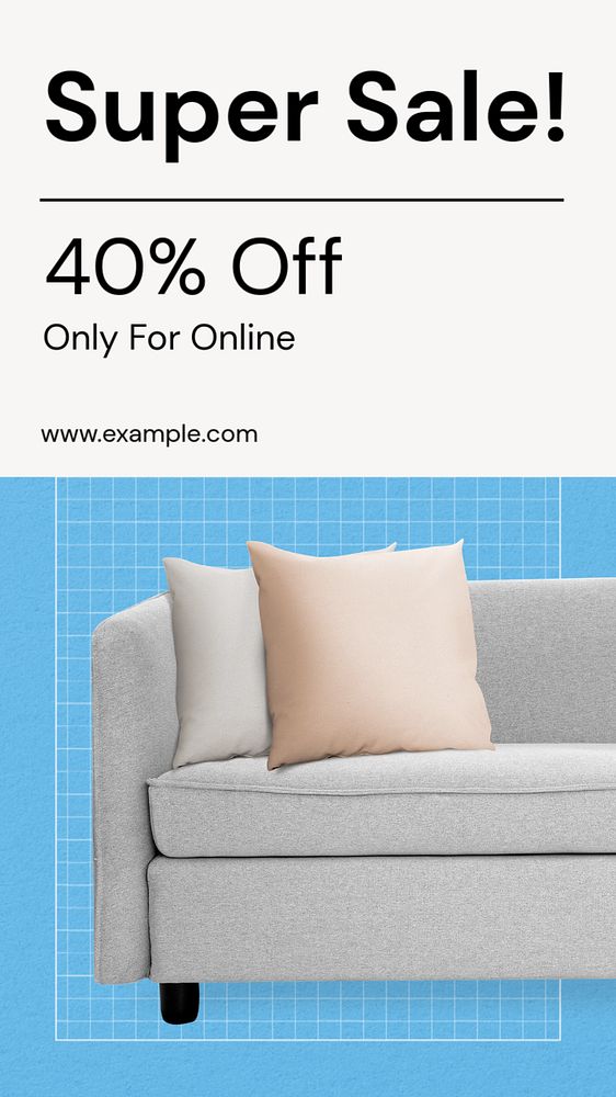 Furniture sale  Instagram story template, editable text