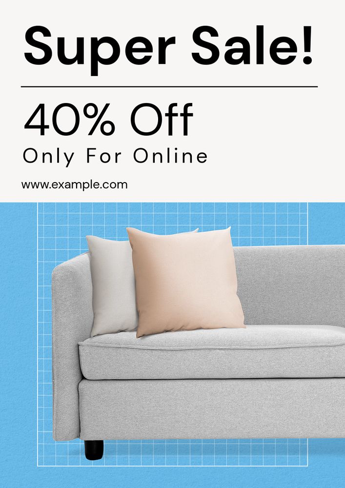 Furniture sale  poster template, editable text and design