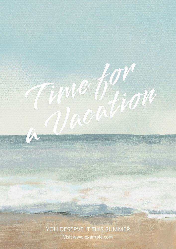 Summer vacation poster template, editable text and design