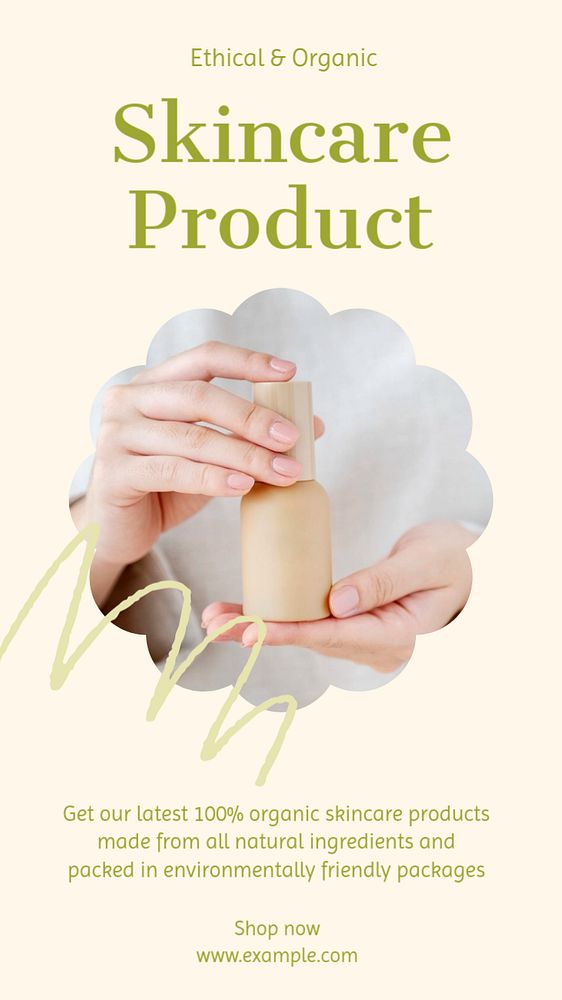 Skincare product Instagram story template, editable text