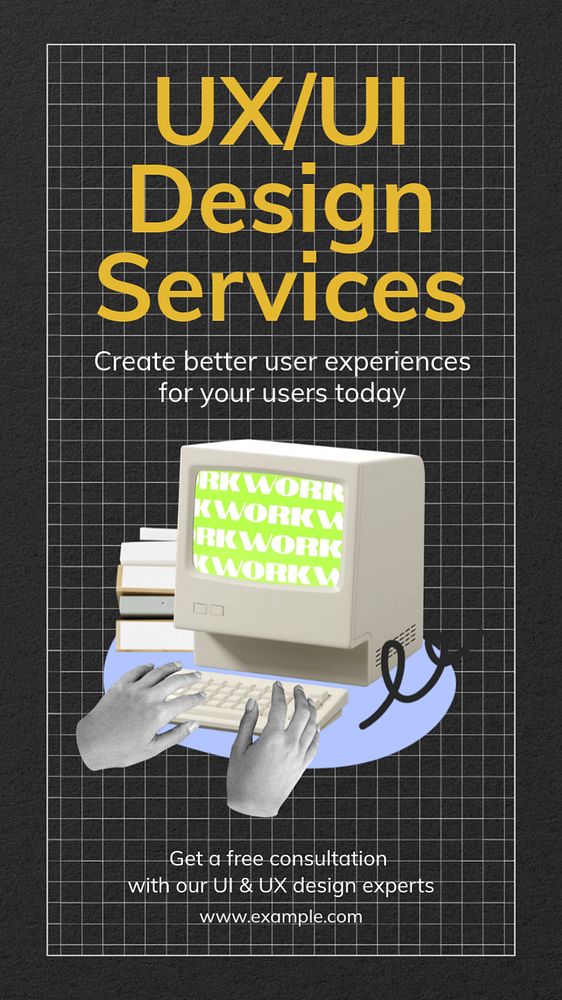 UX/UI Design  Instagram story template, editable text
