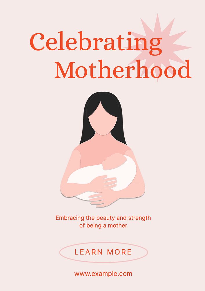 Celebrating motherhood poster template, editable text and design