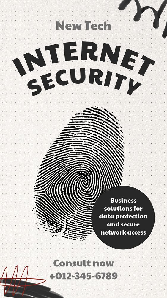 Internet security  Instagram story template, editable text