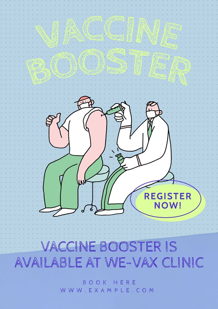 Vaccination  poster template, editable text and design