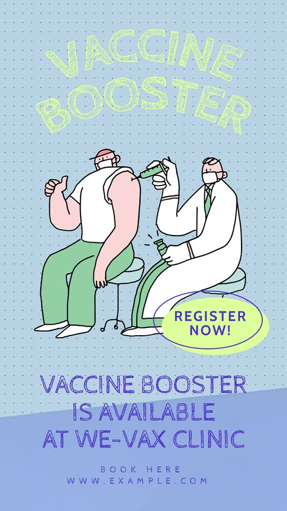 Vaccination  Instagram story template, editable text