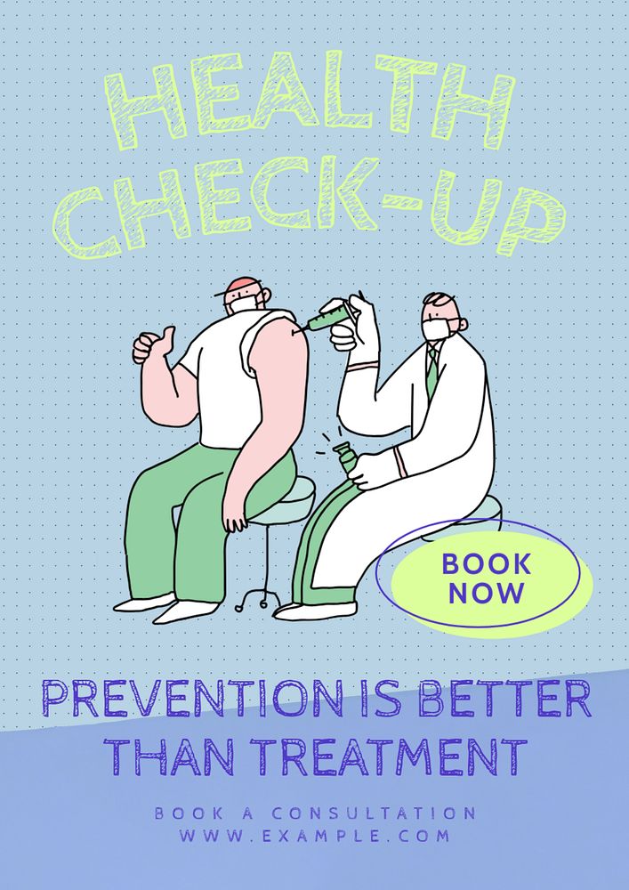 Health check-up  poster template, editable text and design