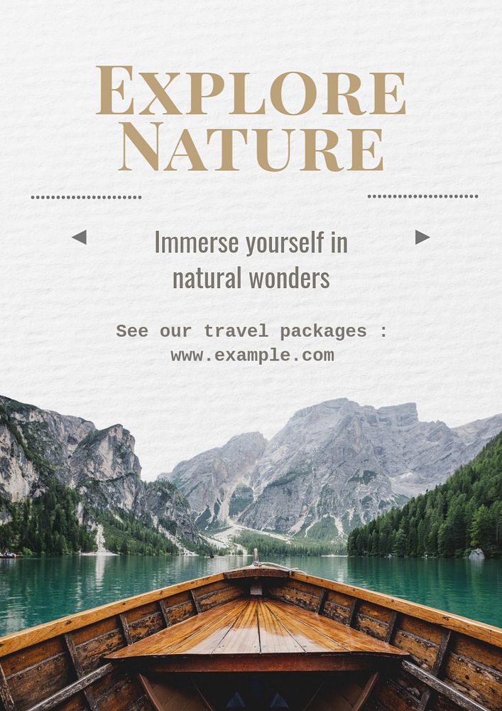 Explore nature poster template, editable text and design