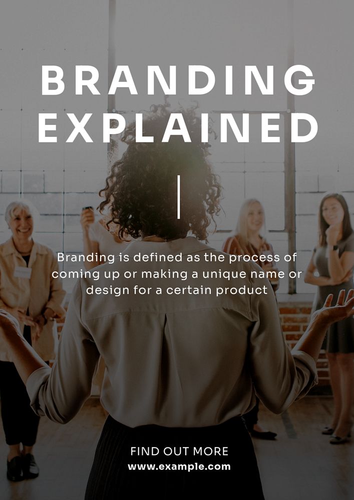 Branding explained  poster template, editable text and design