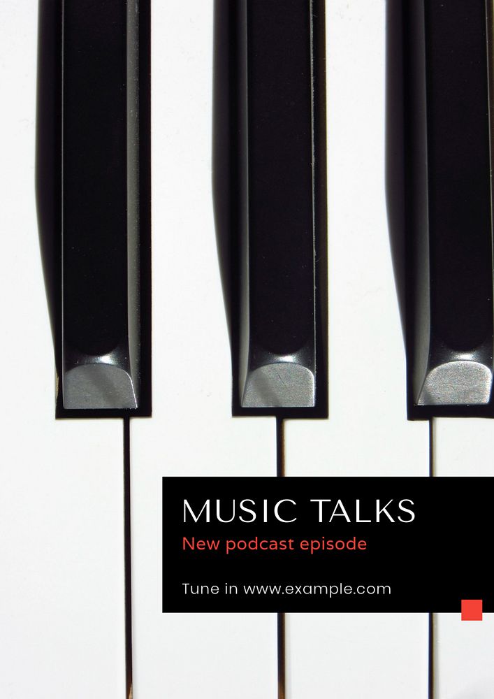 Music talks  poster template, editable text and design