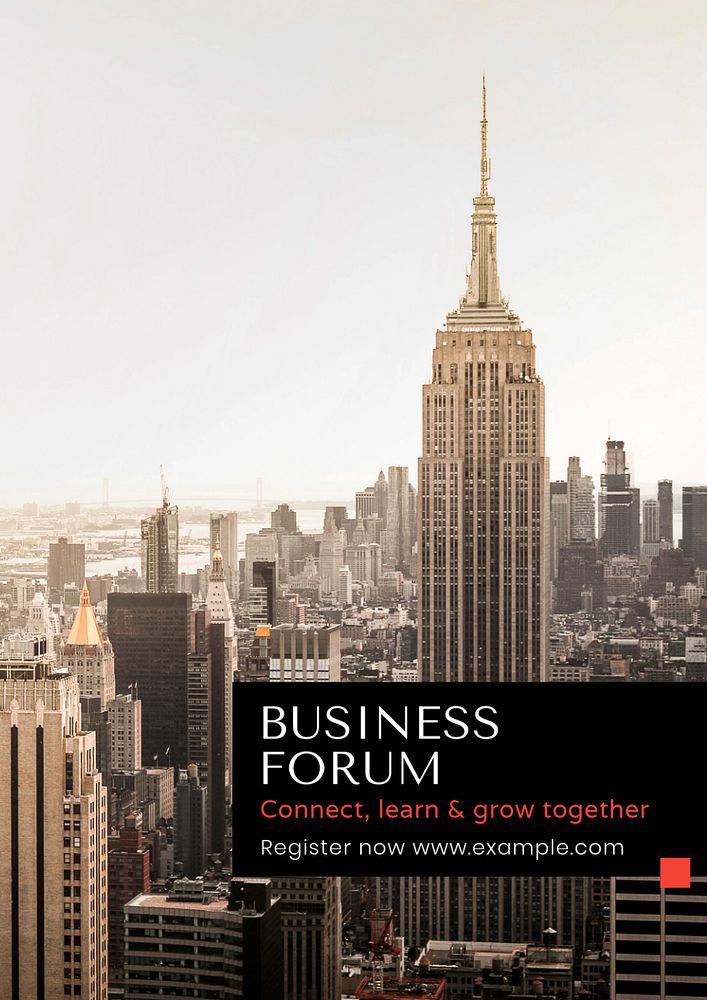 Business forum  poster template, editable text and design