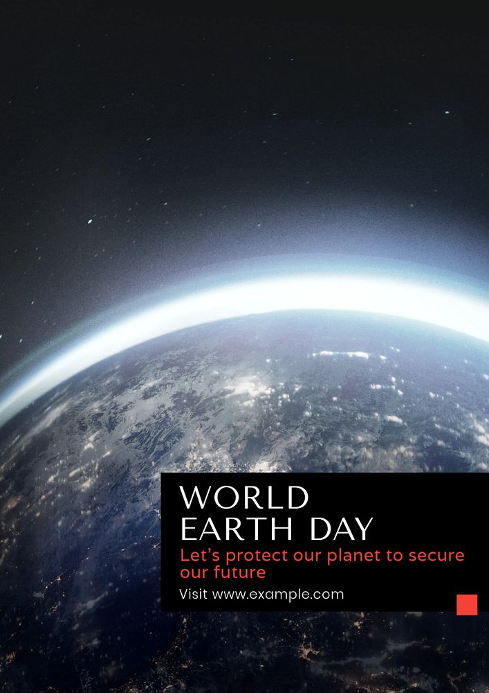 World earth day  poster template, editable text and design