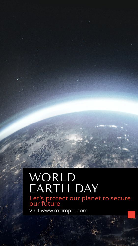 World earth day  Instagram story template, editable text