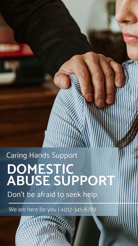 Domestic abuse support  Instagram story template, editable text