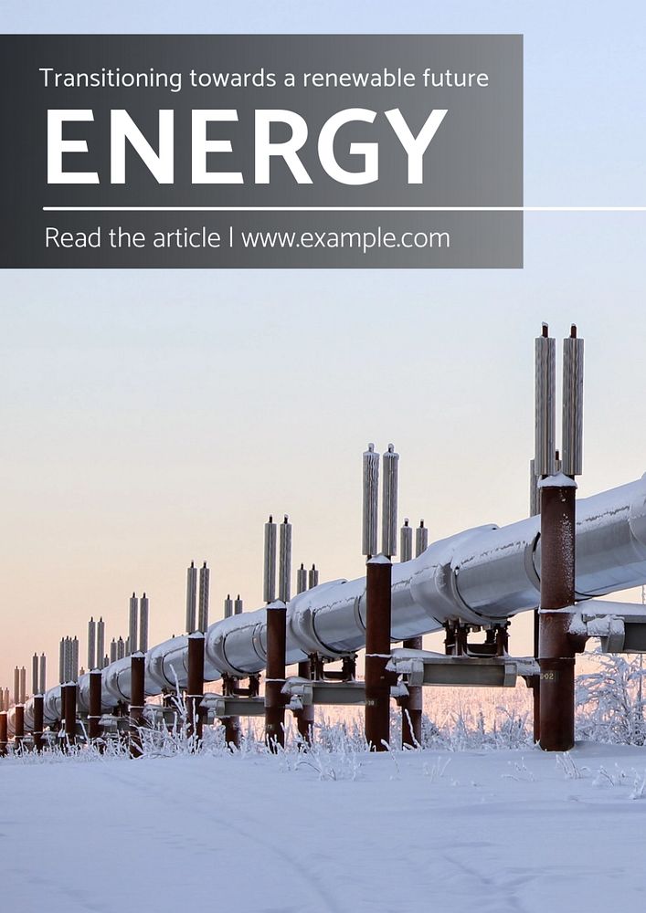 Energy industry  poster template, editable text and design