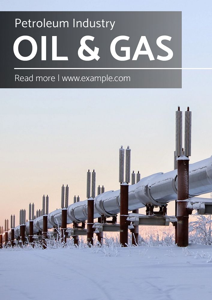 Oil & gas industry  poster template, editable text and design