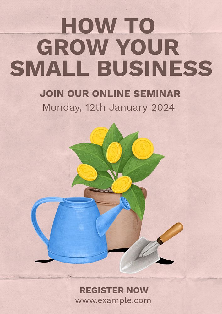 Small business poster template, editable text and design