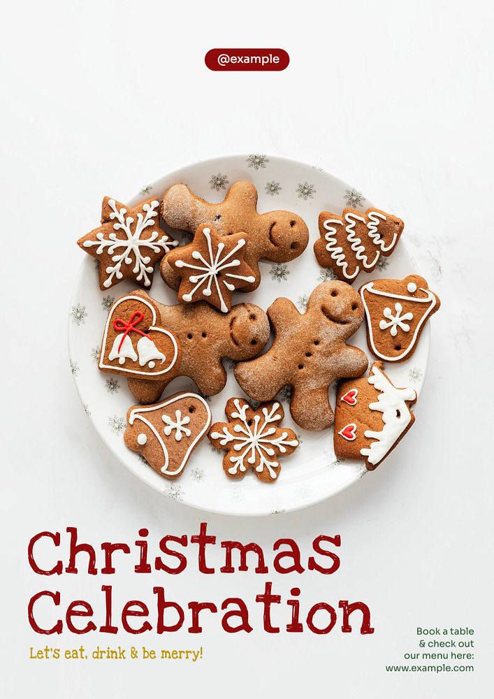 Christmas celebration poster template, editable text and design