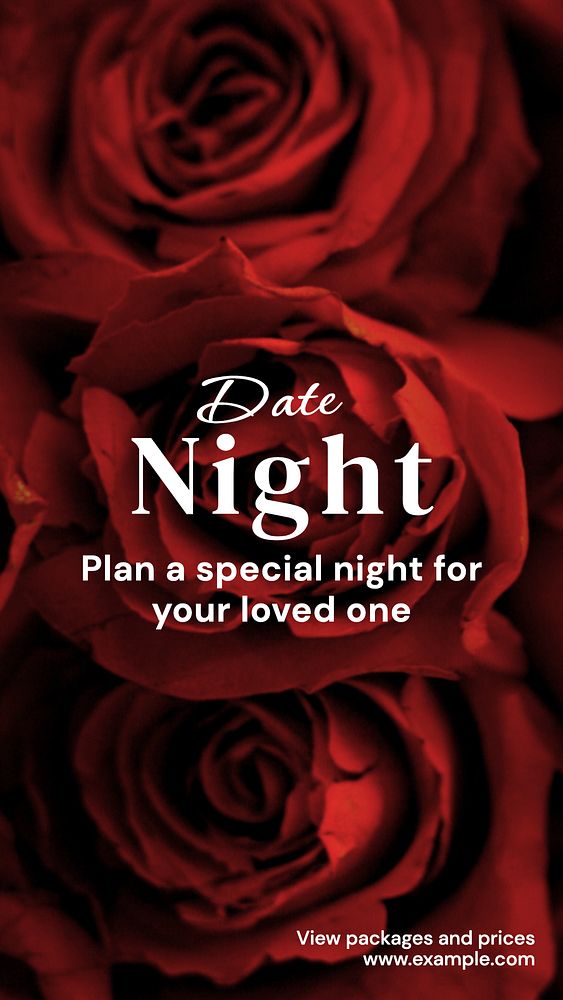 Date night Instagram story template, editable text