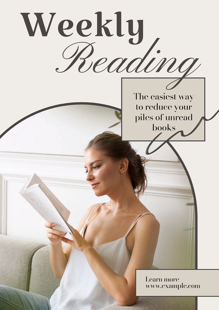 Weekly reading  poster template, editable text and design