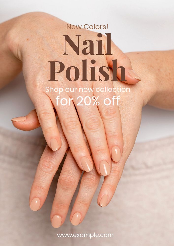 Nail Salon specialist poster template, editable text and design