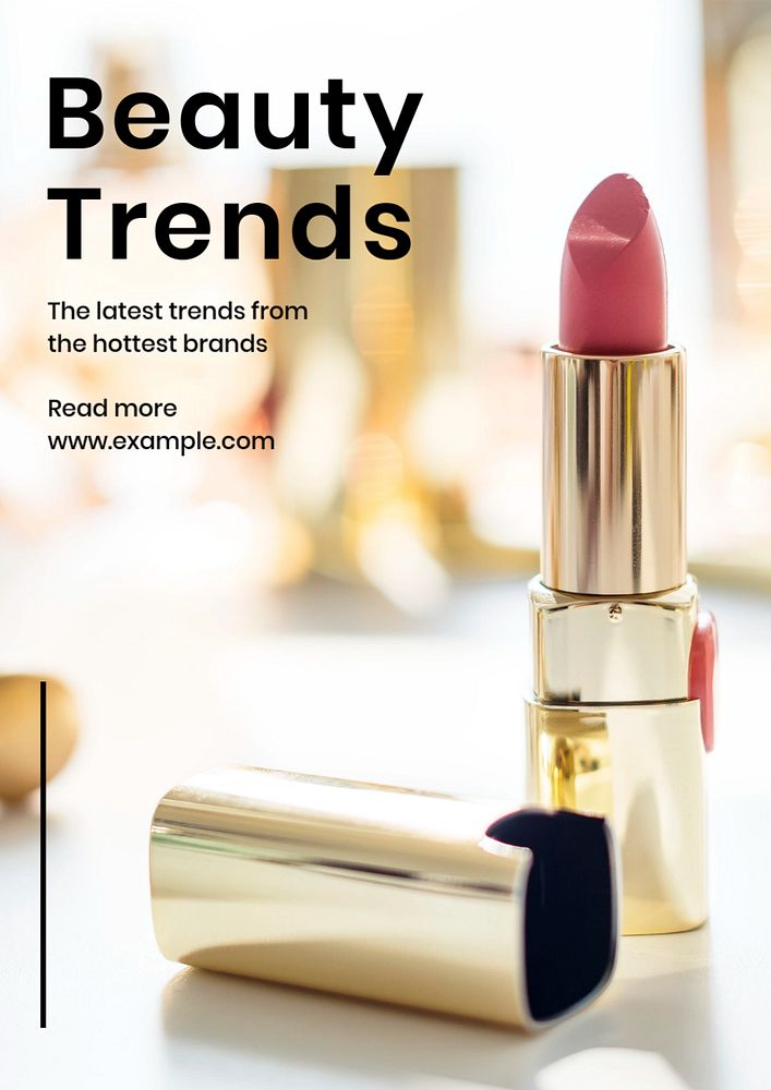 Beauty trends poster template, editable text and design