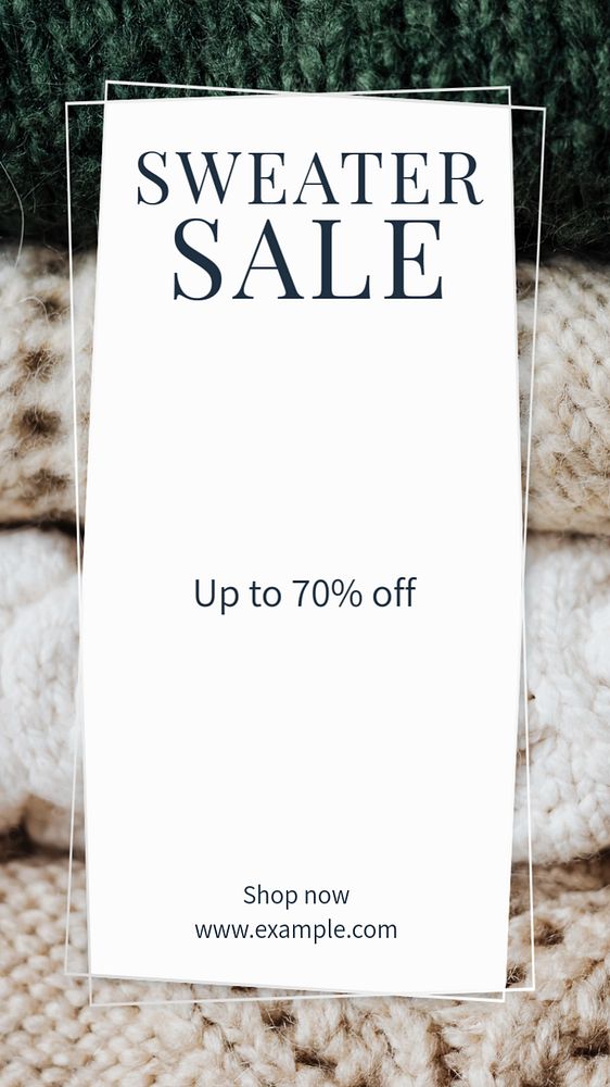 Sweater sale  Instagram story template, editable text