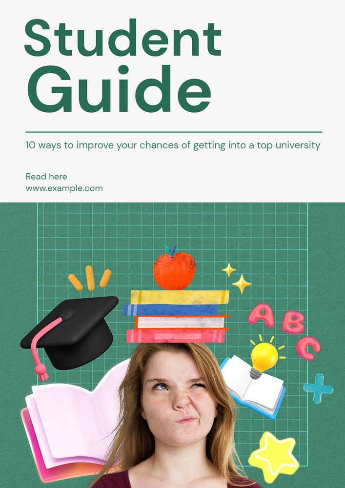 Student guide poster template, editable text and design