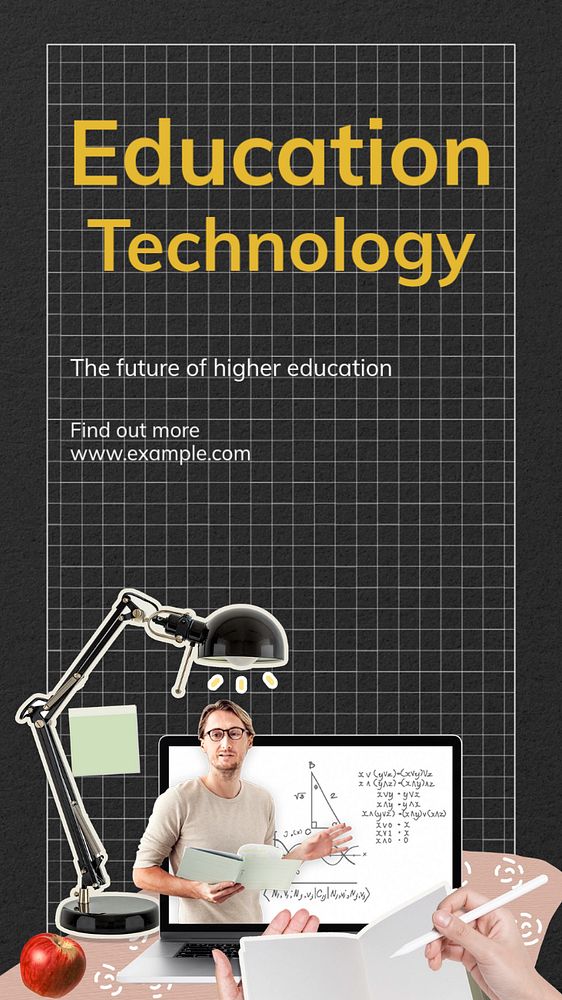 Education technology  Instagram story template, editable text