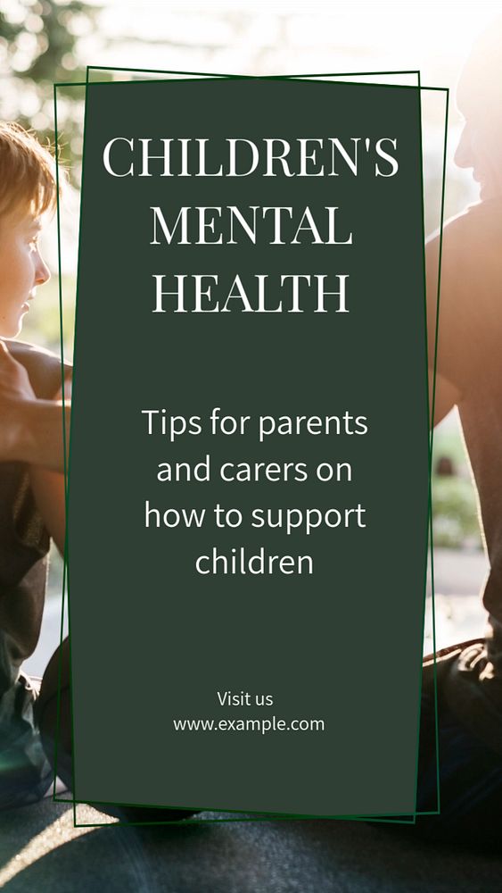 Children's mental health  Instagram story template, editable text