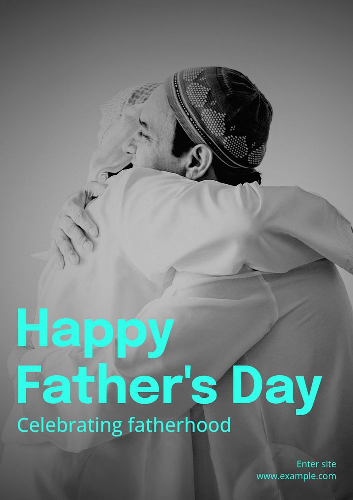 Happy father's day poster template, editable text and design