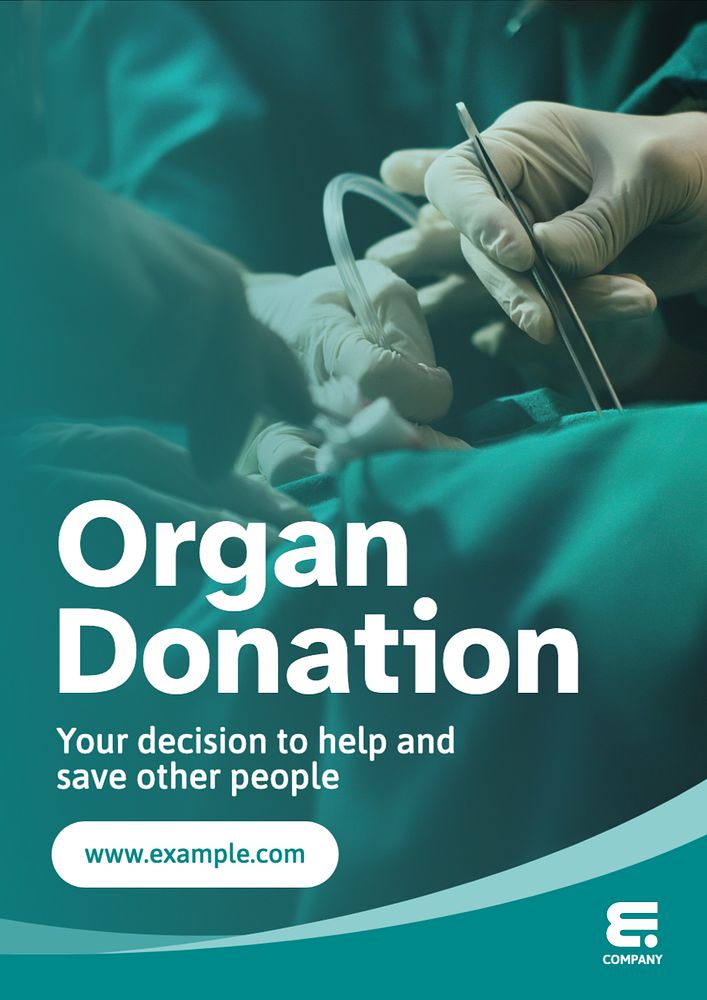 Organ donation poster template, editable text and design