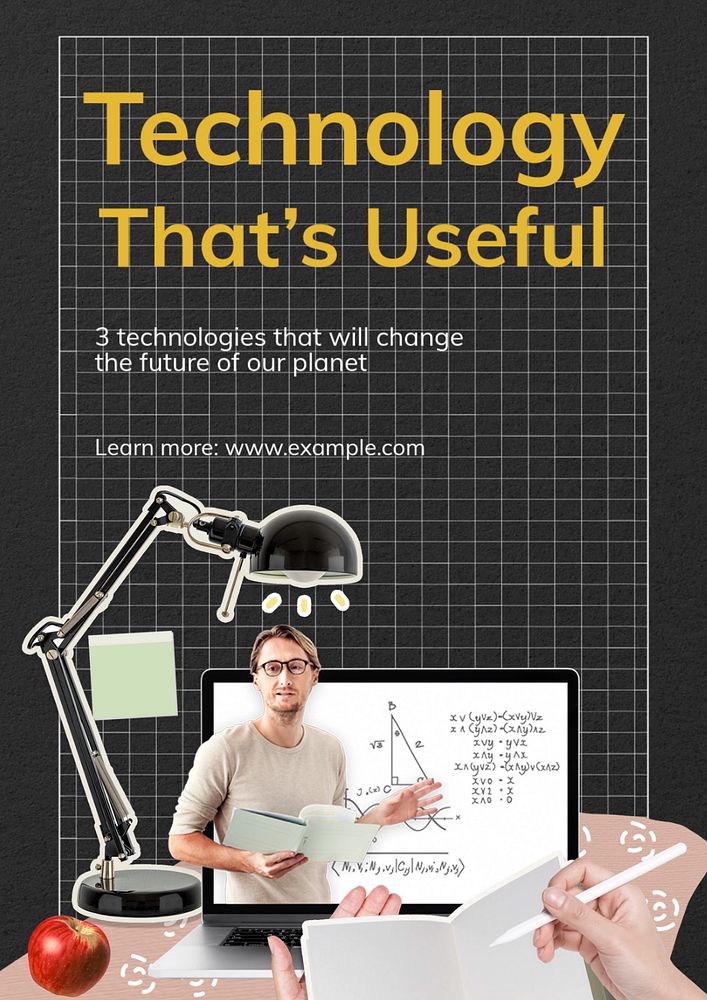 Technology that's useful  poster template, editable text and design