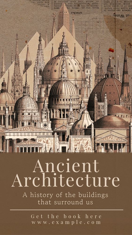 Ancient architecture  Instagram story template, editable text