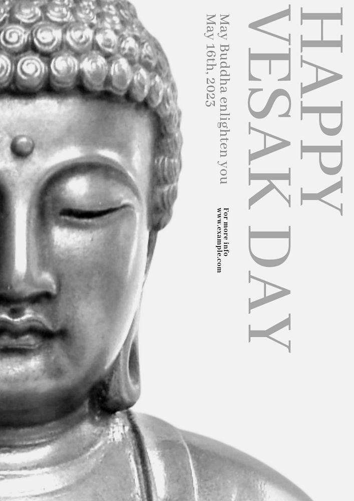 Happy Vesak Day poster template, editable text and design