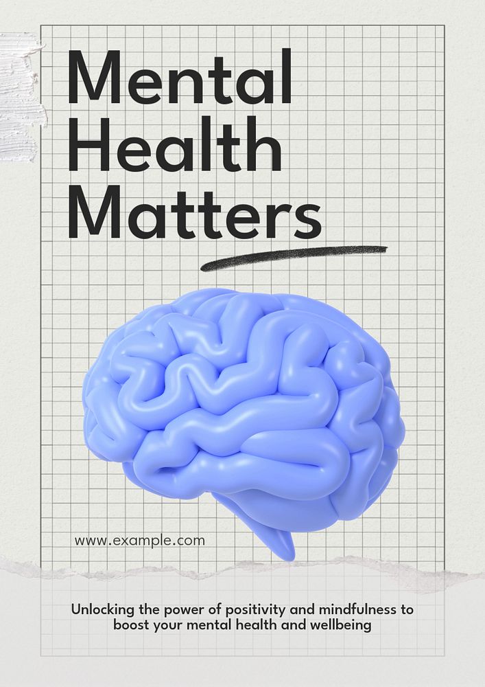 Mental health matters  poster template, editable text and design