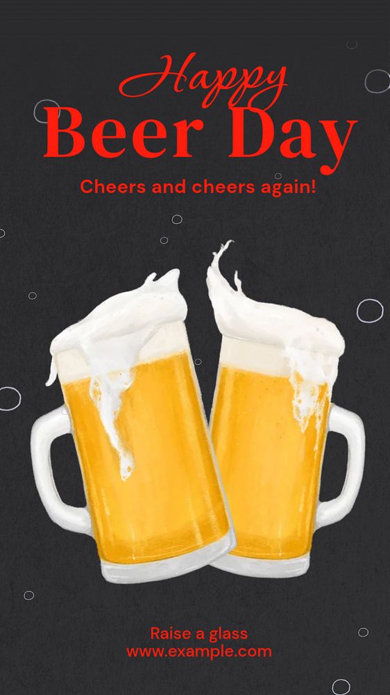 Happy beer day Instagram story template, editable text