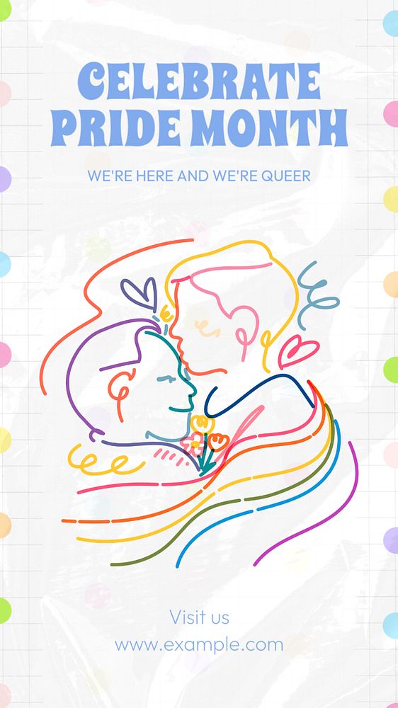 Pride month Instagram story template, editable text