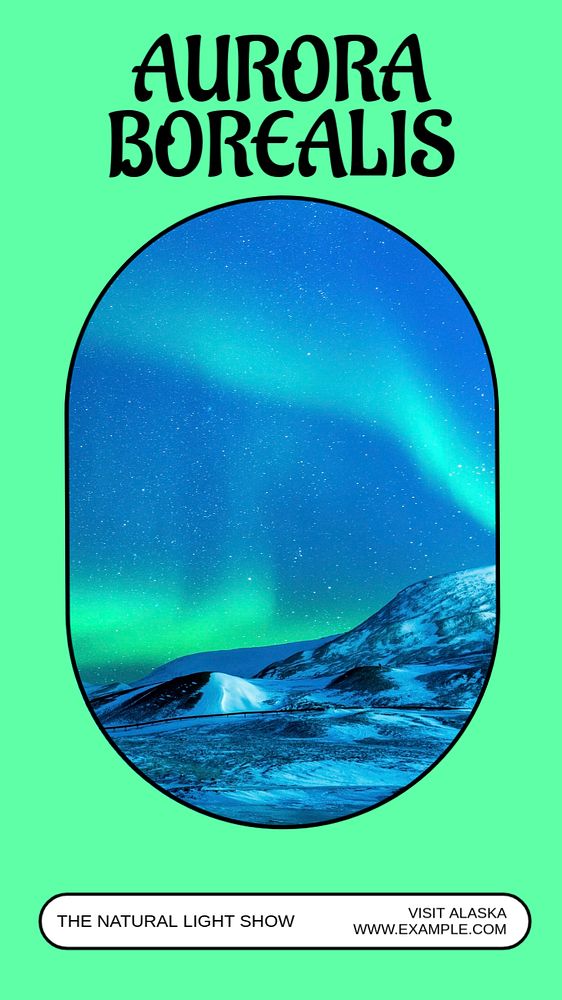 Visit Alaska  Instagram story template, editable text