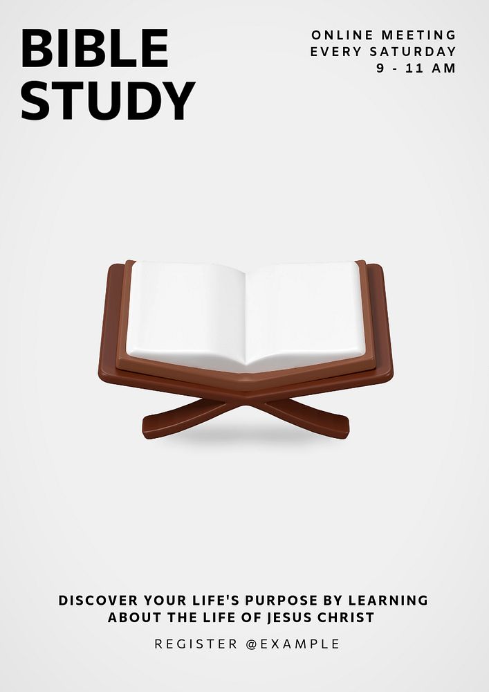 Bible study poster template, editable text and design