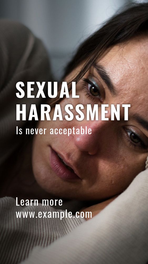 Sexual harassment  Instagram story template, editable text