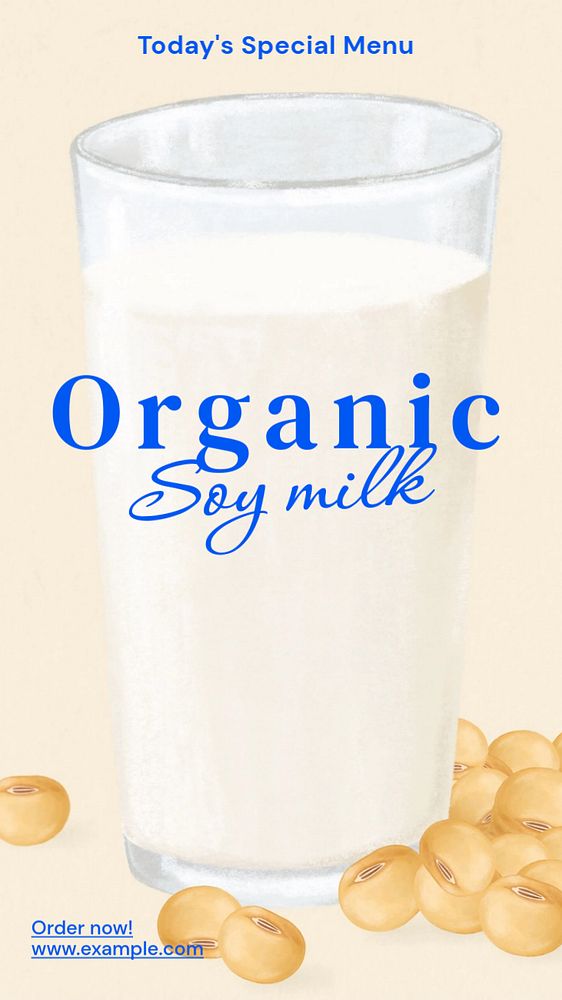 Soy milk Instagram story template, editable text