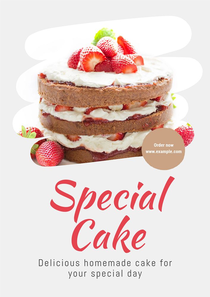 Special cake poster template, editable text and design