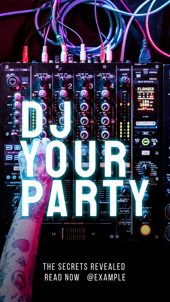 DJ your party  Instagram story template, editable text