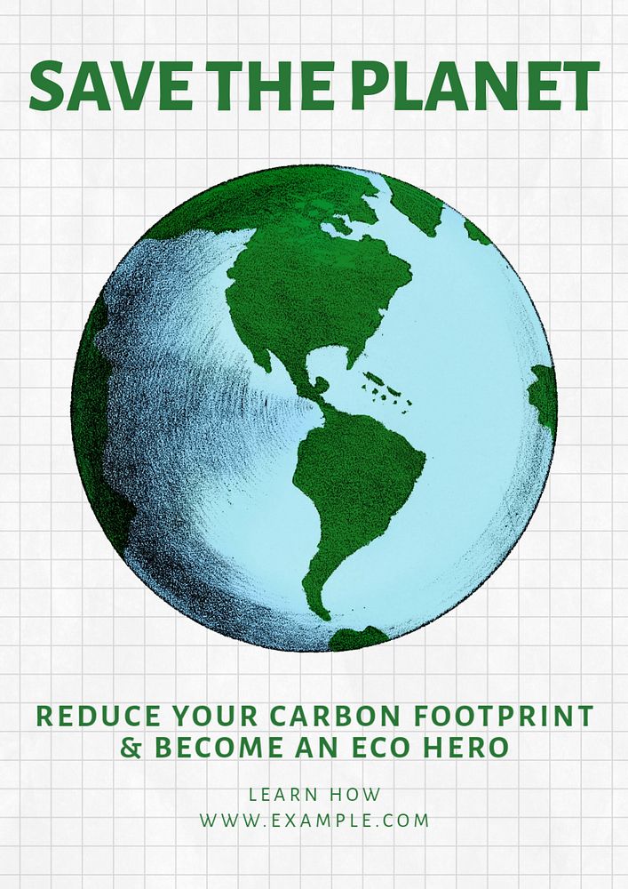 Save the planet  poster template, editable text and design