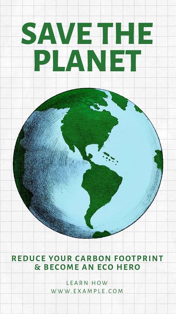 Save the planet  Instagram story template, editable text