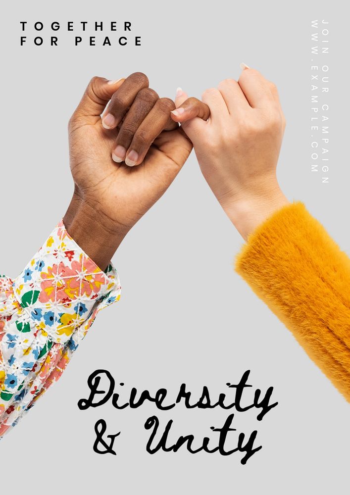 Diversity & unity poster template, editable text and design