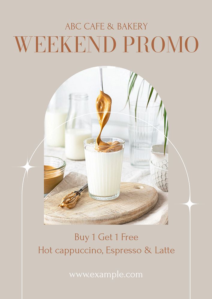 Weekend promotion poster template, editable text and design